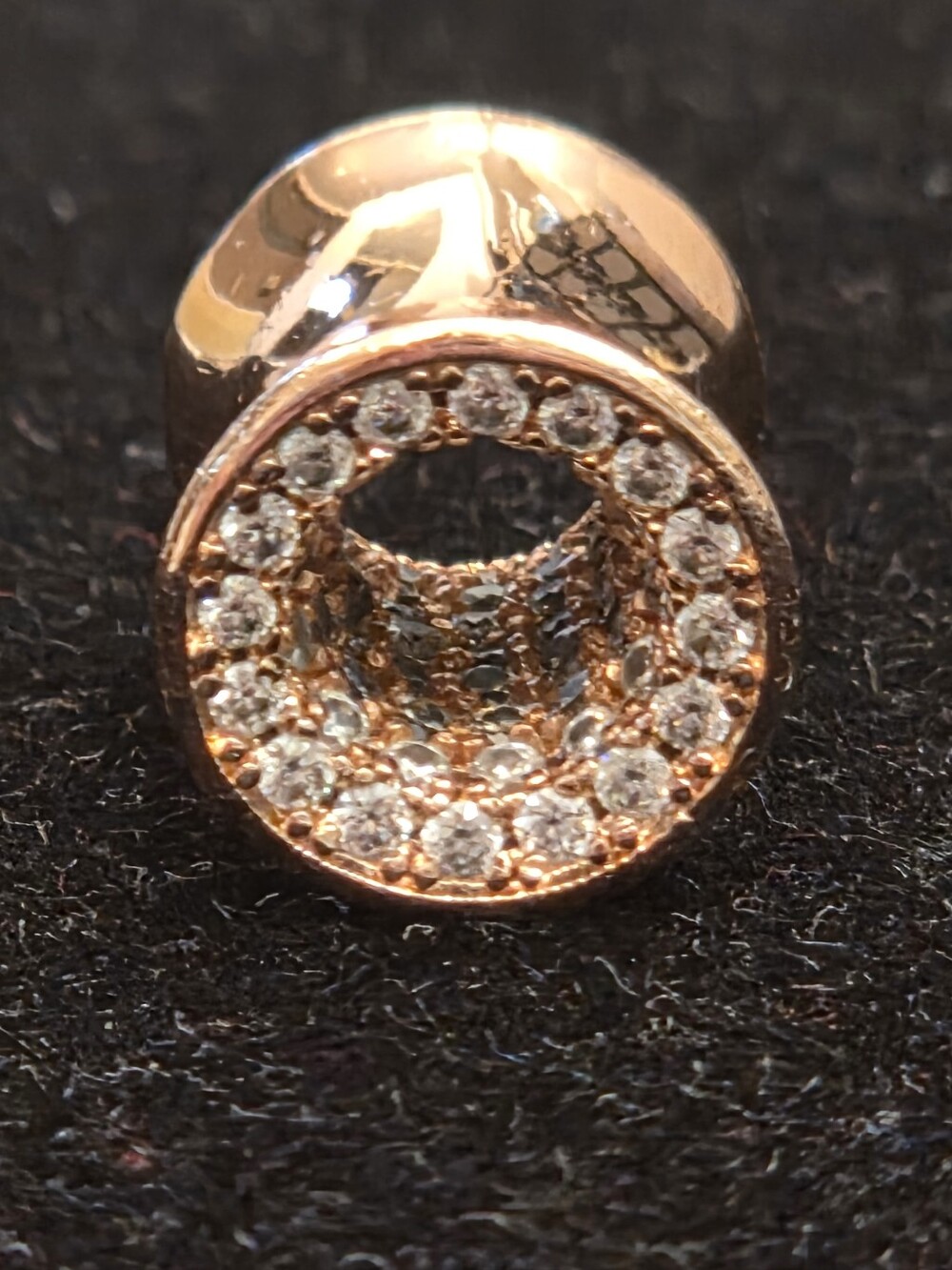 AKAK 14K Rose Gold White Moissanite Star Sparkling Ear Gauge Tunnel Single 0g